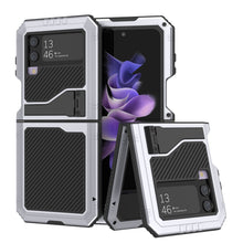 Load image into Gallery viewer, Galaxy Z Flip4 Metal Case, Heavy Duty Military Grade Armor Cover Full Body Hard [White]
