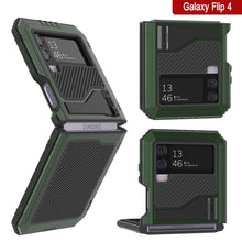 Load image into Gallery viewer, Galaxy Z Flip4 Metal Case, Heavy Duty Military Grade Armor Cover Full Body Hard [Dark Green]
