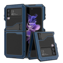 Load image into Gallery viewer, Galaxy Z Flip4 Metal Case, Heavy Duty Military Grade Armor Cover Full Body Hard [Blue]
