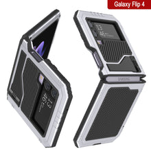 Load image into Gallery viewer, Galaxy Z Flip4 Metal Case, Heavy Duty Military Grade Armor Cover Full Body Hard [White]
