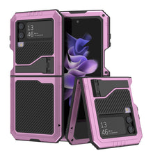 Load image into Gallery viewer, Galaxy Z Flip4 Metal Case, Heavy Duty Military Grade Armor Cover Full Body Hard [Pink]
