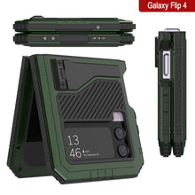 Load image into Gallery viewer, Galaxy Z Flip4 Metal Case, Heavy Duty Military Grade Armor Cover Full Body Hard [Dark Green]
