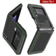 Load image into Gallery viewer, Galaxy Z Flip4 Metal Case, Heavy Duty Military Grade Armor Cover Full Body Hard [Dark Green]
