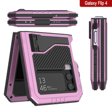 Load image into Gallery viewer, Galaxy Z Flip4 Metal Case, Heavy Duty Military Grade Armor Cover Full Body Hard [Pink]
