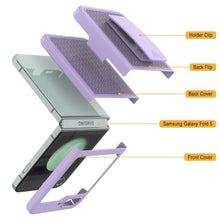 Load image into Gallery viewer, Galaxy Z Flip5 Case With Tempered Glass Screen Protector, Holster Belt Clip &amp; Built-In Kickstand [Lilac]

