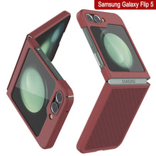 Load image into Gallery viewer, Galaxy Z Flip5 Case With Tempered Glass Screen Protector, Holster Belt Clip &amp; Built-In Kickstand [Red]
