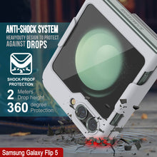 Load image into Gallery viewer, Galaxy Z Flip5 Case With Tempered Glass Screen Protector, Holster Belt Clip &amp; Built-In Kickstand [White]
