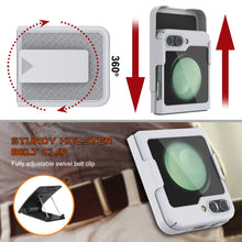 Load image into Gallery viewer, Galaxy Z Flip5 Case With Tempered Glass Screen Protector, Holster Belt Clip &amp; Built-In Kickstand [White]
