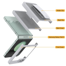Load image into Gallery viewer, Galaxy Z Flip5 Case With Tempered Glass Screen Protector, Holster Belt Clip &amp; Built-In Kickstand [White]
