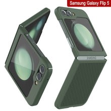 Load image into Gallery viewer, Galaxy Z Flip5 Case With Tempered Glass Screen Protector, Holster Belt Clip &amp; Built-In Kickstand [Green]
