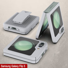 Load image into Gallery viewer, Galaxy Z Flip5 Case With Tempered Glass Screen Protector, Holster Belt Clip &amp; Built-In Kickstand [White]
