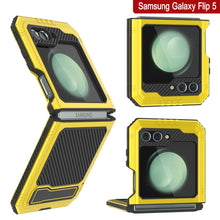 Load image into Gallery viewer, Galaxy Z Flip5 Metal Case, Heavy Duty Military Grade Armor Cover Full Body Hard [Neon]
