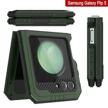 Load image into Gallery viewer, Galaxy Z Flip5 Metal Case, Heavy Duty Military Grade Armor Cover Full Body Hard [Dark Green]
