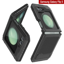 Load image into Gallery viewer, Galaxy Z Flip5 Metal Case, Heavy Duty Military Grade Armor Cover Full Body Hard [Black]

