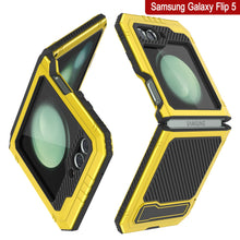 Load image into Gallery viewer, Galaxy Z Flip5 Metal Case, Heavy Duty Military Grade Armor Cover Full Body Hard [Neon]
