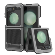 Load image into Gallery viewer, Galaxy Z Flip5 Metal Case, Heavy Duty Military Grade Armor Cover Full Body Hard [Silver]
