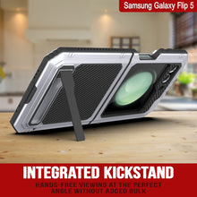 Load image into Gallery viewer, Galaxy Z Flip5 Metal Case, Heavy Duty Military Grade Armor Cover Full Body Hard [White]
