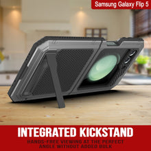 Load image into Gallery viewer, Galaxy Z Flip5 Metal Case, Heavy Duty Military Grade Armor Cover Full Body Hard [Silver]
