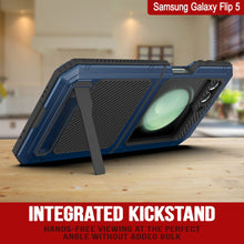 Load image into Gallery viewer, Galaxy Z Flip5 Metal Case, Heavy Duty Military Grade Armor Cover Full Body Hard [Blue]
