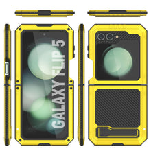 Load image into Gallery viewer, Galaxy Z Flip5 Metal Case, Heavy Duty Military Grade Armor Cover Full Body Hard [Neon]
