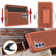 Load image into Gallery viewer, Galaxy Z Fold5 Case With Tempered Glass Screen Protector, Holster Belt Clip &amp; Built-In Kickstand [Orange]
