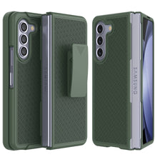 Load image into Gallery viewer, Galaxy Z Fold5 Case With Tempered Glass Screen Protector, Holster Belt Clip &amp; Built-In Kickstand [Green]
