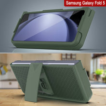 Load image into Gallery viewer, Galaxy Z Fold5 Case With Tempered Glass Screen Protector, Holster Belt Clip &amp; Built-In Kickstand [Green]
