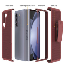 Load image into Gallery viewer, Galaxy Z Fold5 Case With Tempered Glass Screen Protector, Holster Belt Clip &amp; Built-In Kickstand [Red]
