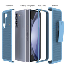 Load image into Gallery viewer, Galaxy Z Fold5 Case With Tempered Glass Screen Protector, Holster Belt Clip &amp; Built-In Kickstand [Blue]
