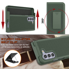 Load image into Gallery viewer, Galaxy Z Fold5 Case With Tempered Glass Screen Protector, Holster Belt Clip &amp; Built-In Kickstand [Green]
