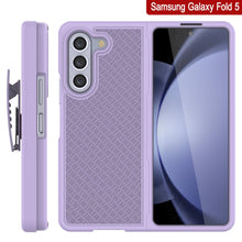 Load image into Gallery viewer, Galaxy Z Fold5 Case With Tempered Glass Screen Protector, Holster Belt Clip &amp; Built-In Kickstand [Lilac]
