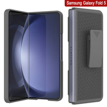 Load image into Gallery viewer, Galaxy Z Fold5 Case With Tempered Glass Screen Protector, Holster Belt Clip &amp; Built-In Kickstand [Grey]
