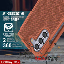 Load image into Gallery viewer, Galaxy Z Fold5 Case With Tempered Glass Screen Protector, Holster Belt Clip &amp; Built-In Kickstand [Orange]
