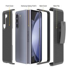 Load image into Gallery viewer, Galaxy Z Fold5 Case With Tempered Glass Screen Protector, Holster Belt Clip &amp; Built-In Kickstand [Grey]
