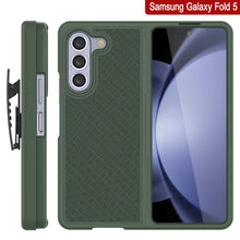 Load image into Gallery viewer, Galaxy Z Fold5 Case With Tempered Glass Screen Protector, Holster Belt Clip &amp; Built-In Kickstand [Green]
