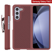 Load image into Gallery viewer, Galaxy Z Fold5 Case With Tempered Glass Screen Protector, Holster Belt Clip &amp; Built-In Kickstand [Red]
