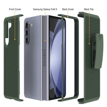 Load image into Gallery viewer, Galaxy Z Fold5 Case With Tempered Glass Screen Protector, Holster Belt Clip &amp; Built-In Kickstand [Green]
