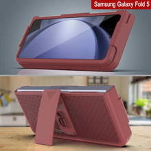 Load image into Gallery viewer, Galaxy Z Fold5 Case With Tempered Glass Screen Protector, Holster Belt Clip &amp; Built-In Kickstand [Red]
