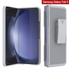 Load image into Gallery viewer, Galaxy Z Fold5 Case With Tempered Glass Screen Protector, Holster Belt Clip &amp; Built-In Kickstand [White]
