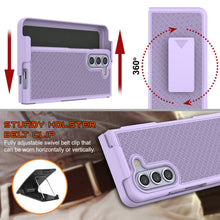 Load image into Gallery viewer, Galaxy Z Fold5 Case With Tempered Glass Screen Protector, Holster Belt Clip &amp; Built-In Kickstand [Lilac]

