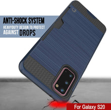 Load image into Gallery viewer, Galaxy S20 Case, PUNKcase [SLOT Series] [Slim Fit] Dual-Layer Armor Cover w/Integrated Anti-Shock System, Credit Card Slot [Navy]

