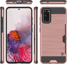 Load image into Gallery viewer, Galaxy S20 Case, PUNKcase [SLOT Series] [Slim Fit] Dual-Layer Armor Cover w/Integrated Anti-Shock System, Credit Card Slot [Rose Gold]
