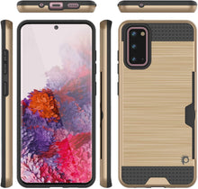 Load image into Gallery viewer, Galaxy S20 Case, PUNKcase [SLOT Series] [Slim Fit] Dual-Layer Armor Cover w/Integrated Anti-Shock System, Credit Card Slot [Gold]
