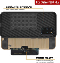 Load image into Gallery viewer, Galaxy S20+ Plus  Case, PUNKcase [SLOT Series] [Slim Fit] Dual-Layer Armor Cover w/Integrated Anti-Shock System, Credit Card Slot [Gold]
