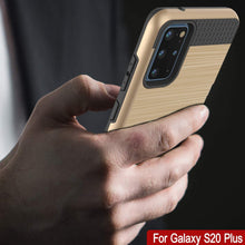 Load image into Gallery viewer, Galaxy S20+ Plus  Case, PUNKcase [SLOT Series] [Slim Fit] Dual-Layer Armor Cover w/Integrated Anti-Shock System, Credit Card Slot [Gold]
