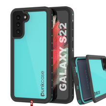 Load image into Gallery viewer, Galaxy S22 Waterproof Case PunkCase StudStar Teal Thin 6.6ft Underwater IP68 Shock/Snow Proof
