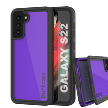 Load image into Gallery viewer, Galaxy S22 Waterproof Case PunkCase StudStar Purple Thin 6.6ft Underwater IP68 Shock/Snow Proof
