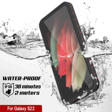 Load image into Gallery viewer, Galaxy S22 Waterproof Case PunkCase StudStar Red Thin 6.6ft Underwater IP68 Shock/Snow Proof
