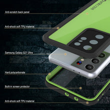 Load image into Gallery viewer, Galaxy S22 Ultra Waterproof Case PunkCase StudStar Light Green Thin 6.6ft Underwater IP68 ShockProof
