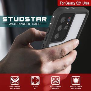 Galaxy S22 Ultra Waterproof Case, Punkcase StudStar White Thin 6.6ft Underwater IP68 Shock/Snow Proof
